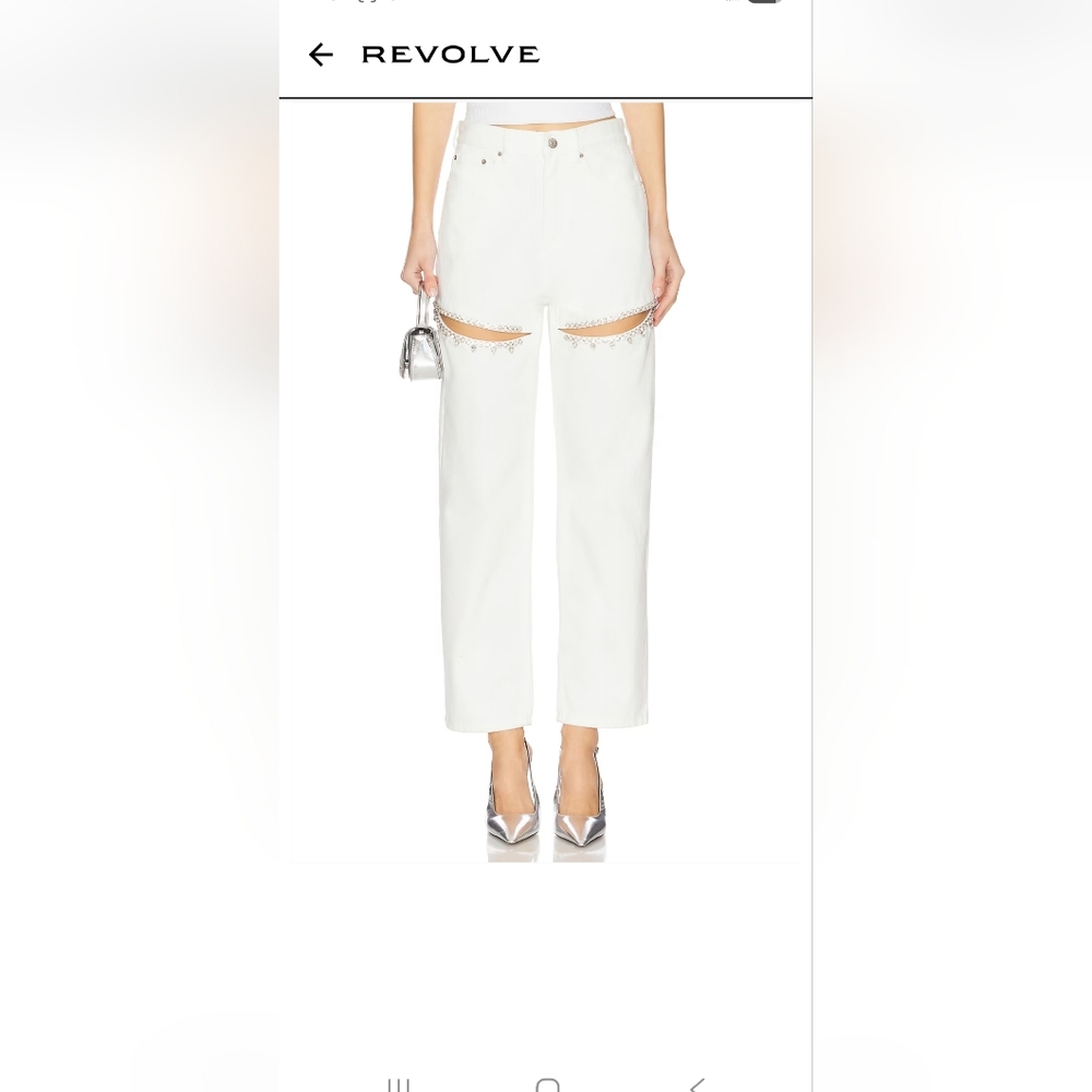AREA White Straight Leg Jeans